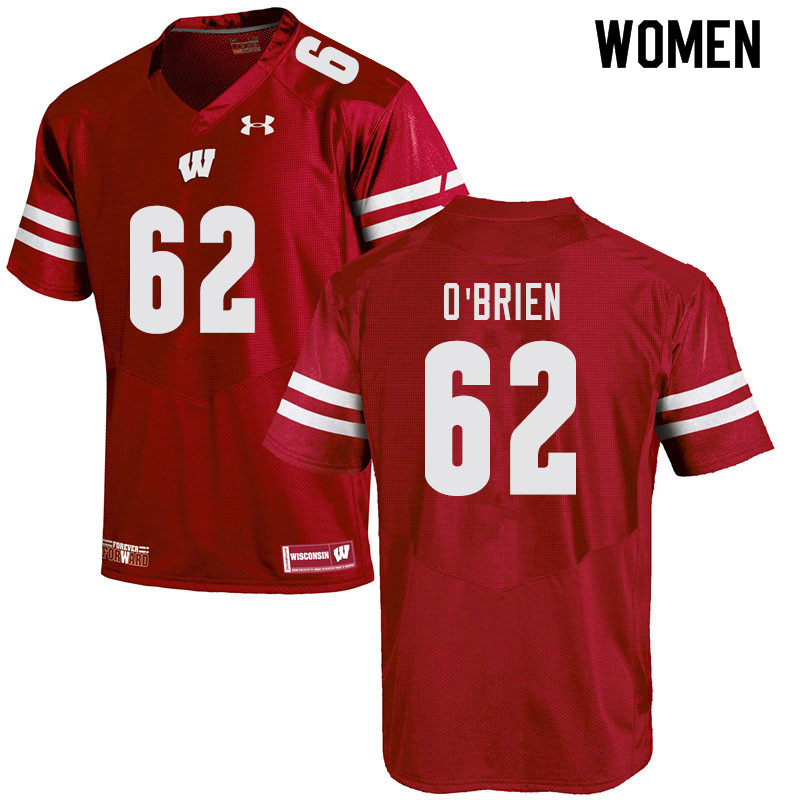 Women #62 Logan O'Brien Wisconsin Badgers College Football Jerseys Sale-Red